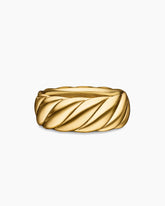 Sculpted Cable Contour Band Ring in 18K Yellow Gold, 9mm